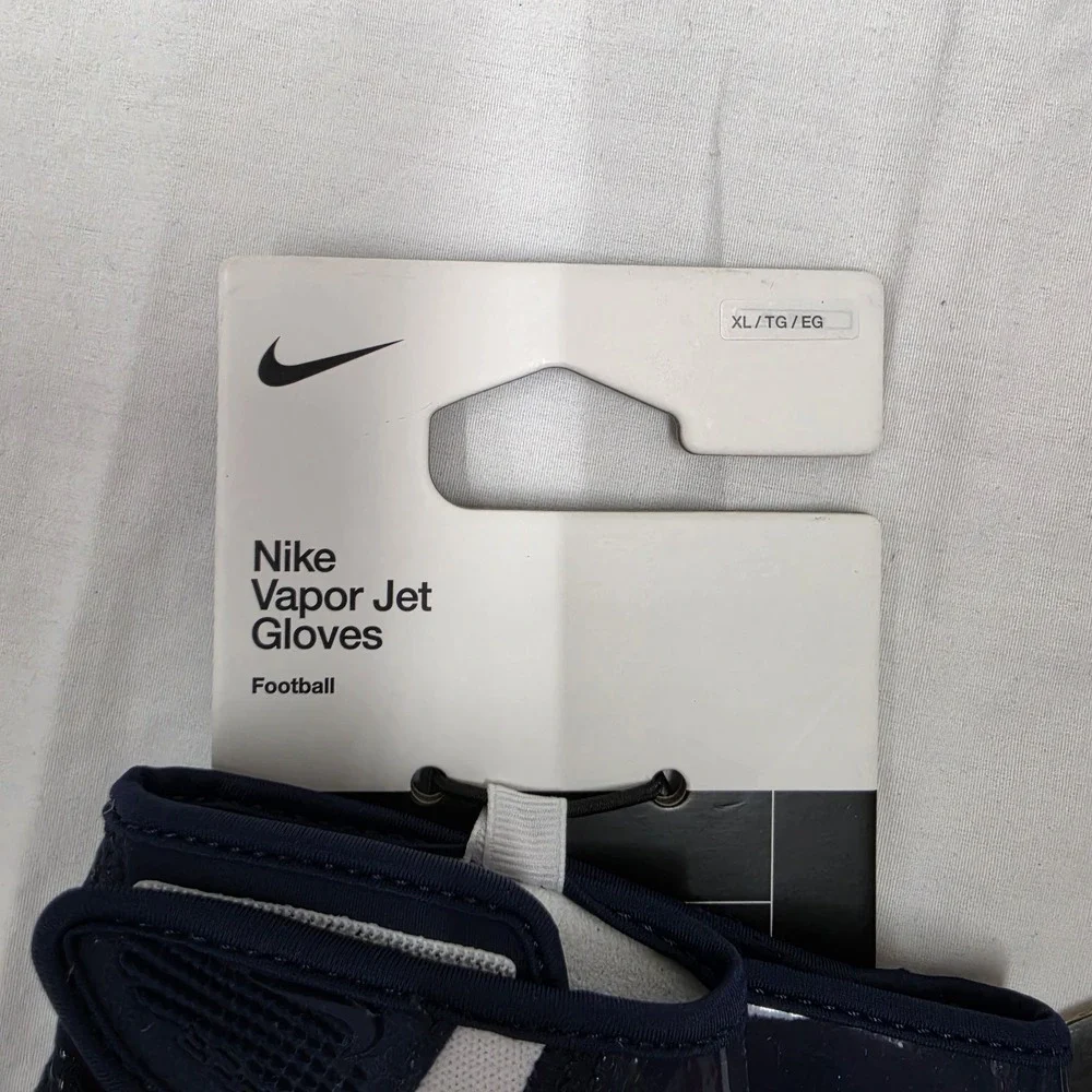 Nike Vapor Jet Football Gloves Navy White Men's Size XLarge